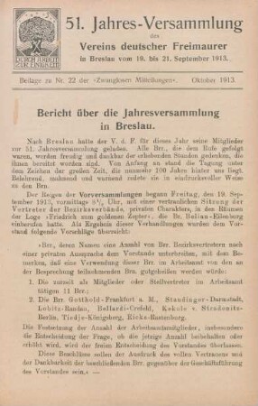 Bericht über die Jahresversammlung in Breslau.