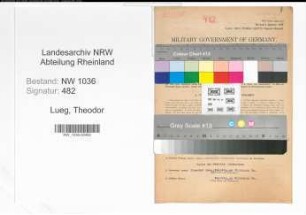 Entnazifizierung Theodor Lueg , geb. 23.01.1883 (Baufuehrer)