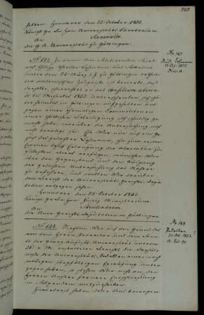 Gesuch des Studierenden Lohmann zur Zulassung zum Examen.