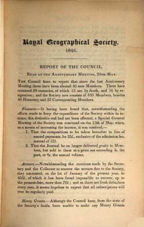 The journal of the Royal Geographical Society : JRGS, 16. 1846