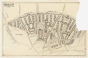 Teilbebauungsplan der Stadterweiterung Goslar Nördliche Stadterweiterung: Grundplan und Lageplan 1:2000, Maßstabsleiste