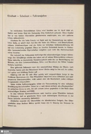 Kindheit – Schulzeit – Fahrensjahre