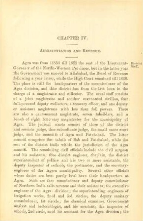 Chapter IV. Administration and revenue