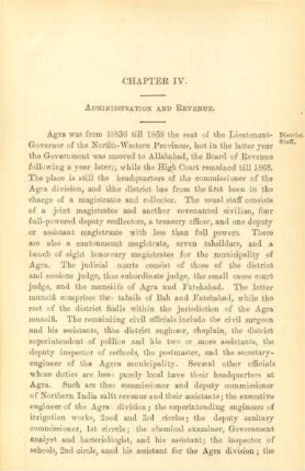 Chapter IV. Administration and revenue