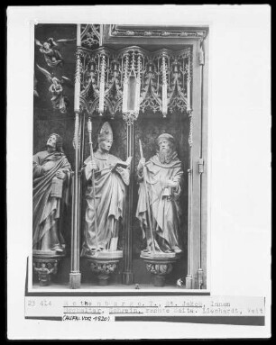 Zwölfbotenaltar, Altarschrein mit den Heiligen Leonhard und Veit