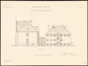 Amtsgericht und Gefängnis, Zoppot: Aufriss Seitenansicht 1:100