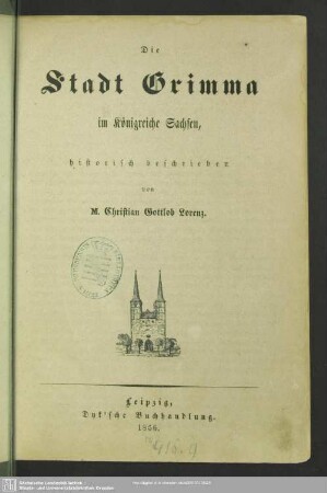 1: Die Stadt Grimma im Königreiche Sachsen