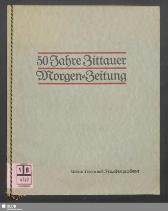50 Jahre Zittauer Morgen-Zeitung : 1876-1926