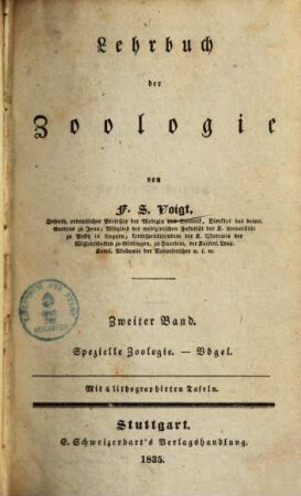 Lehrbuch der Zoologie, 2. Spezielle Zoologie: Vögel