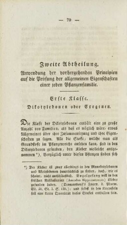 Erste Klasse. Dikotyledoen oder Exogenen