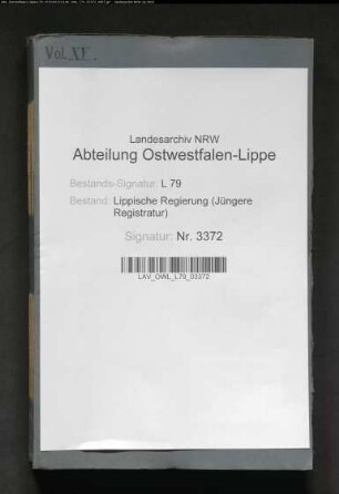 Kommunalwegebau im Amt Schwalenberg - Generalia -, Band 15