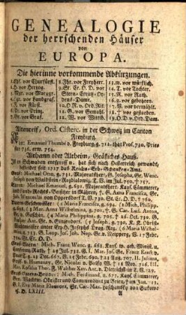 Neues Genealogisch-Schematisches Reichs- und Staats-Handbuch vor das Jahr .... 1763