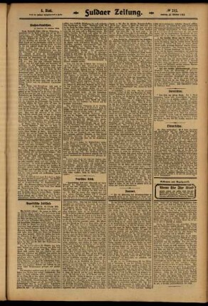 Dritte Ausgabe vom Samstag, den 18. Oktober 1913.