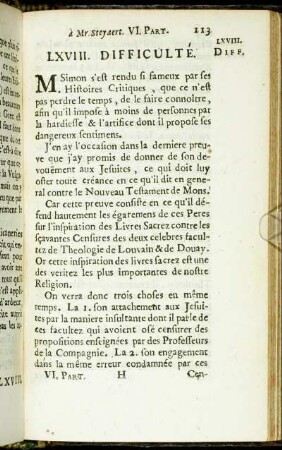 LXVIII. Difficulté. - LXIX. Difficulté.