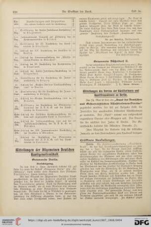 Mitteilungen / Ausstellungen / Staatsankäufe etc. / Denkmäler / Aus Galerien und Museen
