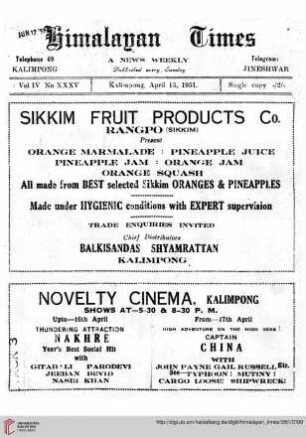 No. XXXV (15 April 1951)
