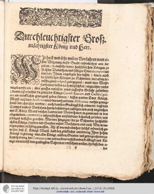 Durchleuchtigster Großmächtigster König und Herz.
