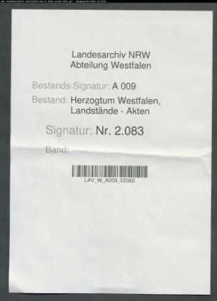 Spendenliste der Orte Velmede, Heringhausen, Gevelinghausen, Ostwig, Ramsbeck, Wasserfall, Berlar, Nuttlar, Halbeswig und Bestwig (= Teil des Amtes Brilon) zur Zuchthauskollekte