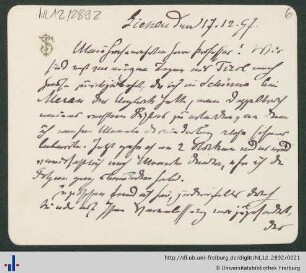 Postkarte vom 17.12.1897.