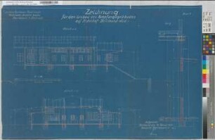 Zeichnung für den Umbau des Empfangsgebäudes auf Bahnhof Dortmund-Süd, Blatt 2: Schnitte, M. 1:50 Hge, Sknr.: 1, Fanr.: 6, Bunr.: 12