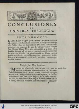 Conclusiones Ex Universa Theologia.