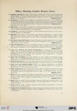 Silber, Messing, Kupfer, Bronze, Eisen (Nr. 537-561)