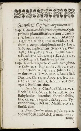 Synopsis & Capitum argumenta.