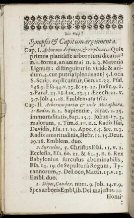 Synopsis & Capitum argumenta.