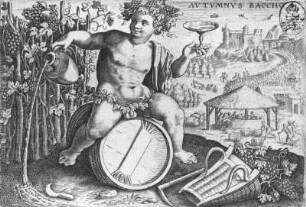 Der Herbst : Nach Vos, Maarten de: Der Herbst. Kupferstich; 8,7 x 12,7 cm. Dresden: Kupferstich-Kabinett A 48 135 in A 1269