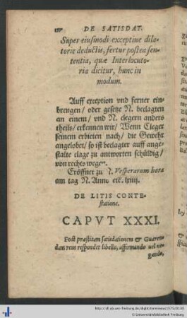Caput XXXI. De Litis Contestatione.