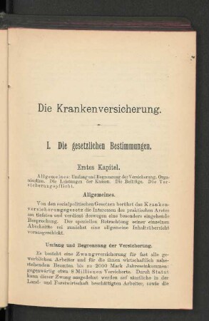 I. Die gesetzlichen Bestimmungen.