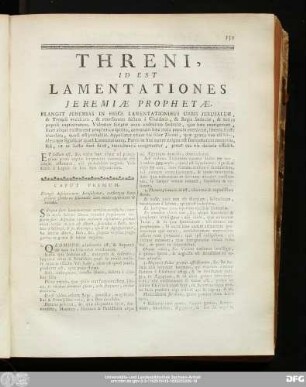 Threni, Id Est Lamentationes Ieremiae Prophetae.