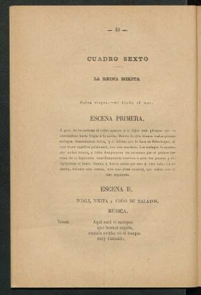 Cuadro sexto. - La reina Nikita