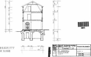 Jagstzell: Empfangsgebäude Schnitt