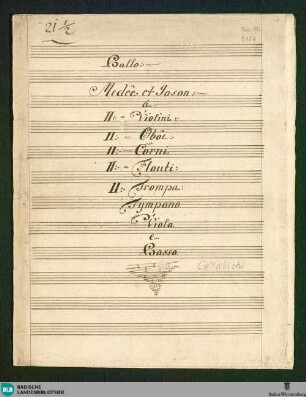 Médée et Jason - Don Mus.Ms. 2104 : orch; DTB 7/2 deest DTB 3/1 deest WolC deest