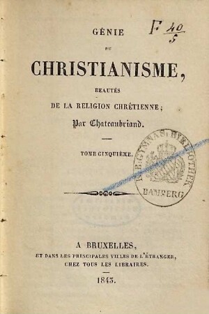 Génie du christianisme, beautés de la religion chrétienne, 5