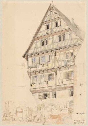 Eppingen Giebelfront Baumann'sches Haus, an der Ecke zur unteren Altstadtstraße