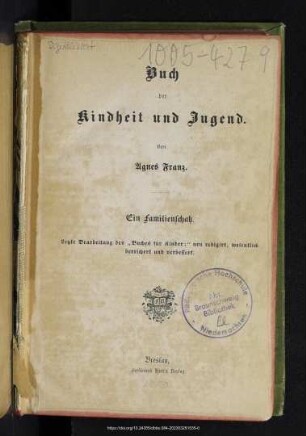 Buch der Kindheit und Jugend : ein Familienschatz