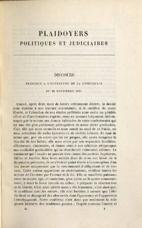 Plaidoyers politiques et judiciaires, 2