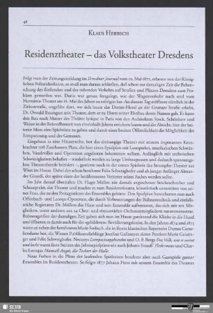 Residenztheater - das Volkstheater Dresdens