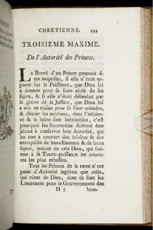Troisieme Maxime. De l'Autorité des Princes.