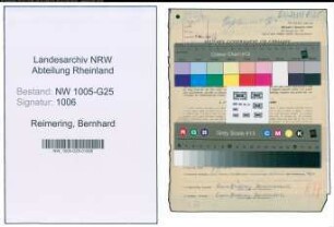 Entnazifizierung Bernhard Reimering , geb. 17.08.1903 (Kaufmann)