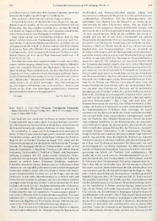 627-629 [Rezension] Kern, Walter, Theologische Erkenntnislehre