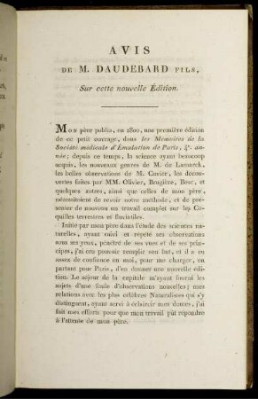 Avis De M. Daudebard Fils, Sur cette nouvelle Edition.