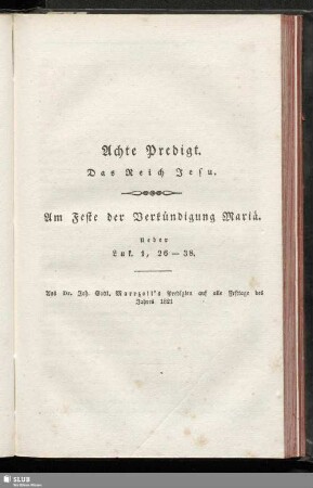 Achte Predigt. Das Reich Jesu