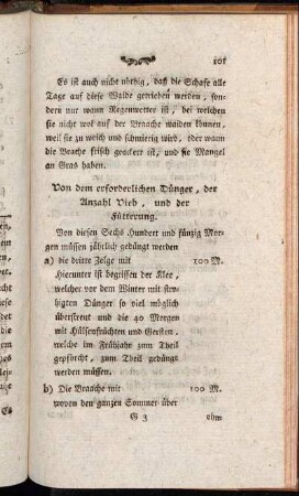 Von dem erforderlichen Dünger, der Anzahl Vieh, und der Fütterung.