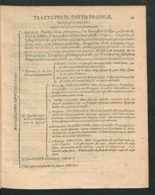 Tractatus III. Partis Propriae. De Syllogismo Sophistico.