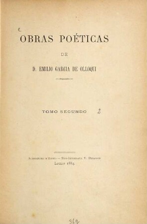 Obras poéticas de D. Emilio Garcia de Olloqui, 2