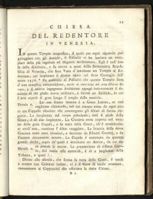Chiesa del Redentore in Venezia (Beschreibung der Bauwerke)