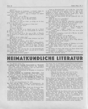 Heimatkundliche Literatur.